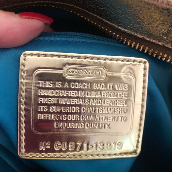 COACH Poppy Spotlight Gold Leather Purse/Shopper/Hobo - RARE - Picture 8 of 14